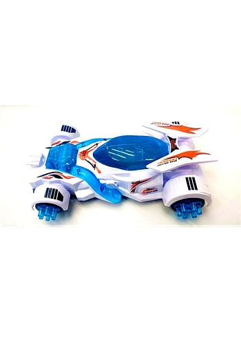 High Speed Racing Toy Car with Dazzling 5d Light and Music (White & Blue)