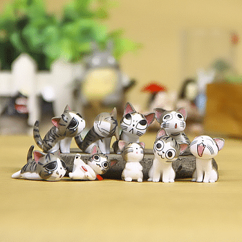 Cute Cats Inspired 9 PCs Action Figure Collectable Set | Kittens Play set | Birthday Gift & Cake Toppers