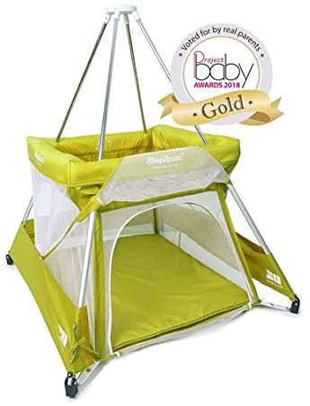BabyHub SleepSpace Travel Cot with Mosquito Net, Green