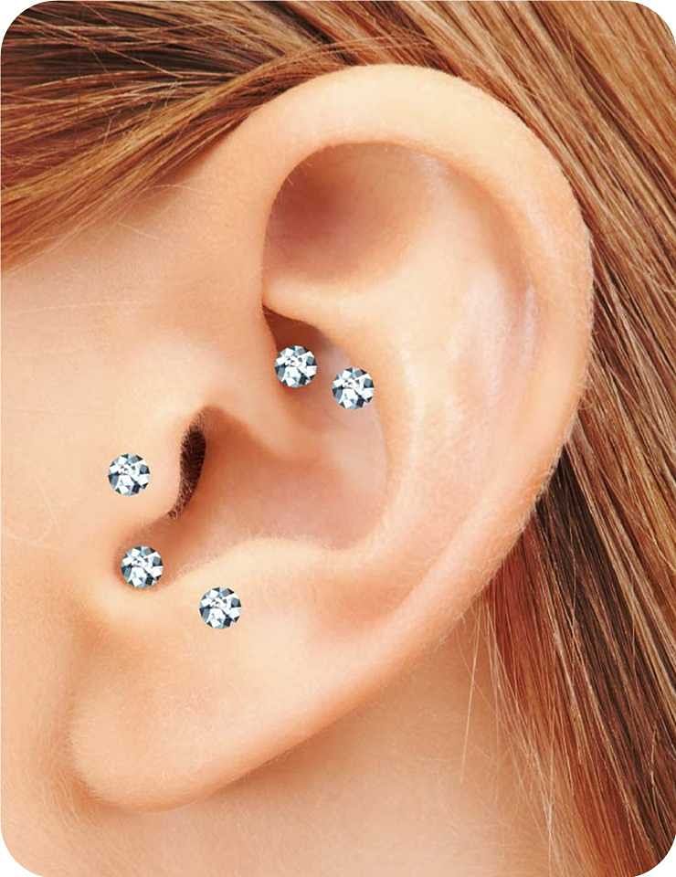 Swarovski Crystals Elements Ear Seeds Non - Piercing Flowers