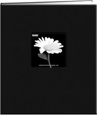 Pioneer MB-811CBFBLK 8 1/2 Inch by 11 Inch Postbound Fabric Frame Cover Memory Book, Deep Black