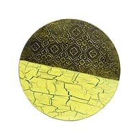 Hand-Painted Limition Metal Wall Art Yellow/Gold