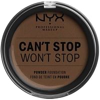 NYX Can't Stop Won't Stop Full Coverage Powder Foundation Deep 22