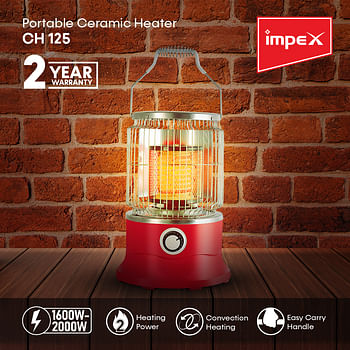 Impex CH 125 Portable Ceramic Heater with 2 Heating power