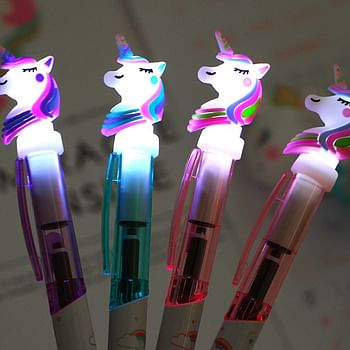 6 Pcs Unicorn LED Party Theme Ball Pen Set For Children | Collectable Toy & Perfect Gift | Amazing 3D Prints