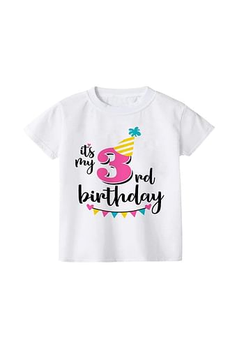 Its My 3rd Birthday Party Boys and Girls Costume Tshirt Memorable Gift Idea Amazing Photoshoot Prop  - Pink
