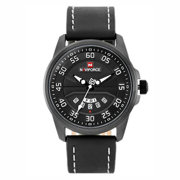 Naviforce Casual Watch For Men Analog Leather - NF9124. BLK/RED