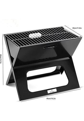 We Happy Portable Outdoor Barbecue X Type Charcoal Grill | Foldable & Easy to Use