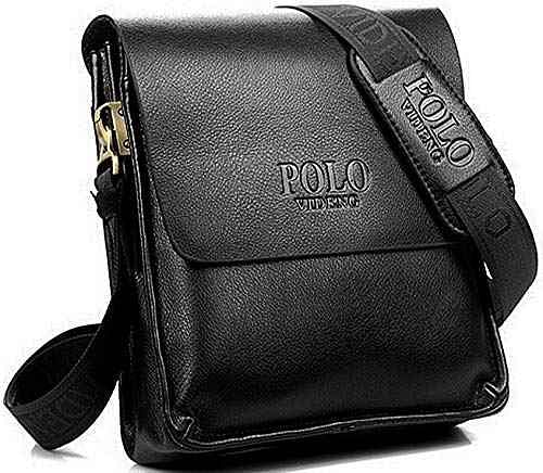 Videng Polo Leather Bag For Men Black