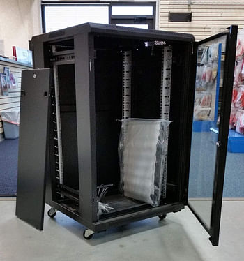 Floor Stand Server Cabinet 600x600x 22U 1 Shelf + 2 Fan Loading capacity: 1000KG