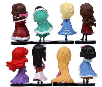 8-Pieces Princess Action Figure Dolls Collectable Toy Set | Pretend Play for Kids | Cake Topper