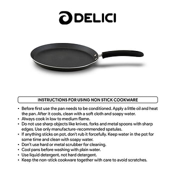 DELICI ATP26GE Dark spatter Coating Aluminium Non-Stick Tawa Pan