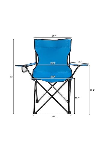 Folding Outdoor Beach Camping Chair with Cup Holder | Royal Blue