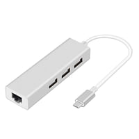 USB-C Type-C to USB 3.0 Hub 3 Port RJ45 Gigabit Ethernet Lan Adapter For MacBook