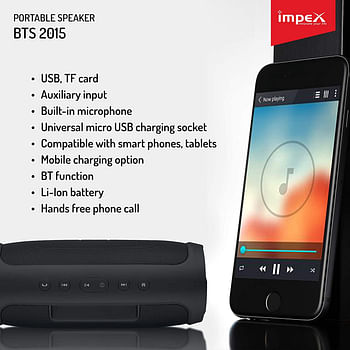 Impex  16 W Portable Wireless Bluetooth Speaker 2.0 Channel, Black,Red & Silver)