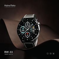 ساعة هاينو تيكو جيرماني RW33 الذكية بلوتوث 46 ملم مع حزامين مختلفين - أسود وفضي