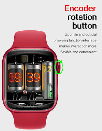 SmartWatch AK37 2022 New Series 7 Bluetooth Call Heart Rate Blood Monitor Waterproof Custom Dial Smartwatch - Red