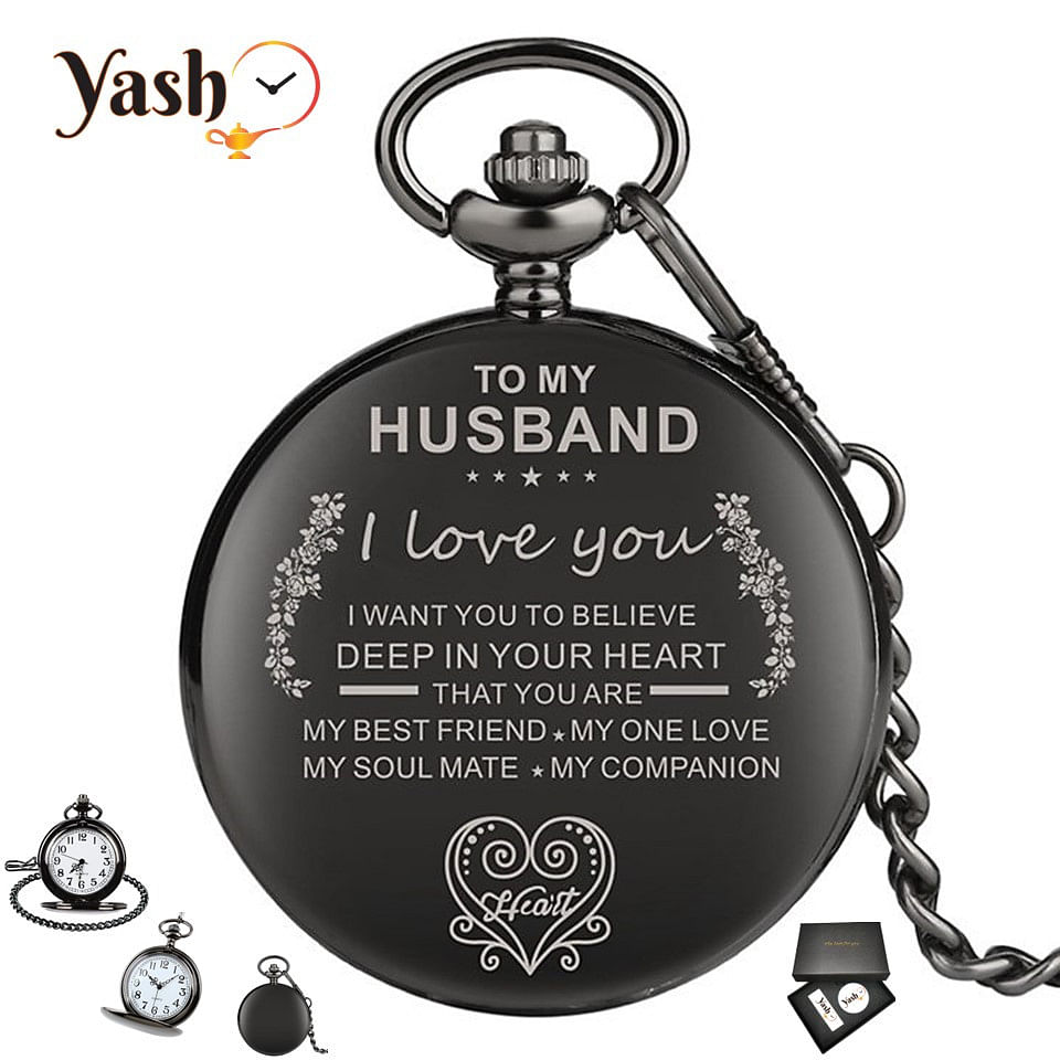 Yash Retro Style I Love You Quartz Pocket Watch For Husband - Signature Gift