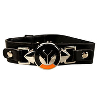 Black Bracelet With Orange Accent Design