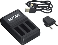 Bower Xtreme Action Series Triple Battery Charger For Cameras - Black