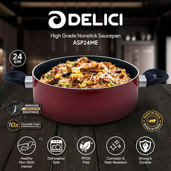 DELICI ASP24ME Superior Aluminium Body Saucepan