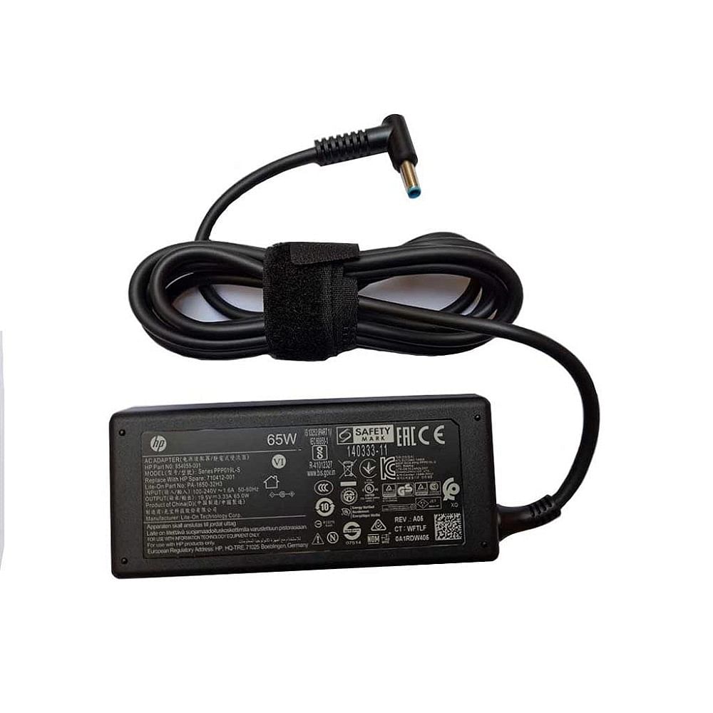 Hp 65 Watt Original Charger for Pavilion, Probook, Elitebook 19.5 Volt 3.33A, Supports Various Models ( with UAE plug power Cord )