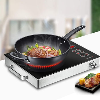 Impex  2000 W Infrared Induction Cooktop With 8 Temperature Levels and 4 Digital LED Display