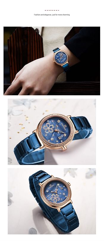 Naviforce NF5016 New Women Luxury Watches Creative Steel Women's Bracelet Watches Female Waterproof Clock Relogio Feminino Blue