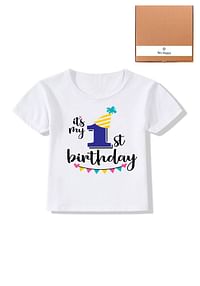 Its My 1st Birthday Party Boys and Girls Costume Tshirt Memorable Gift Idea Amazing Photoshoot Prop - Blue