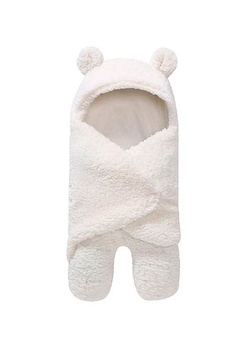 Cute Baby Hooded Blanket Wrap Costume Dress Photoshoot Prop - White