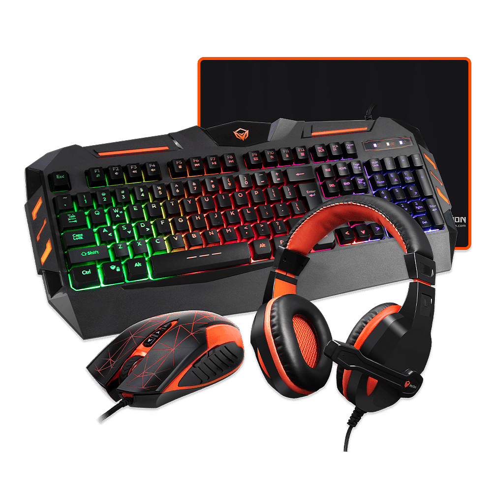 Meetion Backlit Gaming Combo Kits 4 in 1 Gaming Keyboard Mouse and Headset Bundle with Mouse Pad C500