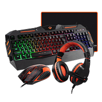 Meetion Backlit Gaming Combo Kits 4 in 1 Gaming Keyboard Mouse and Headset Bundle with Mouse Pad C500
