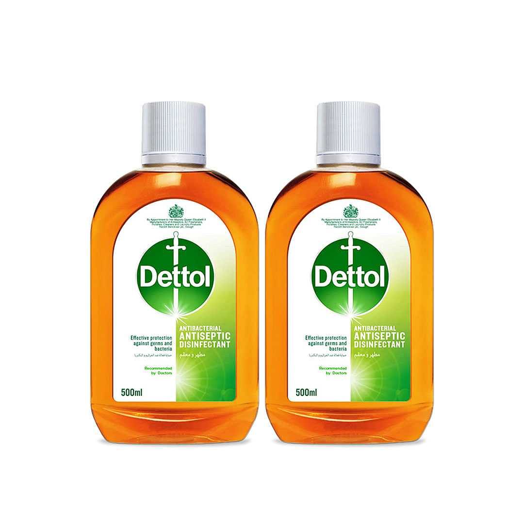 Dettol Antibacterial Antiseptic Disinfectant 500ml (Pack of 2 Pieces)