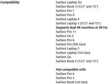 Microsoft Surface Dock 2 SVS-00006 With 199 Watt power adapter