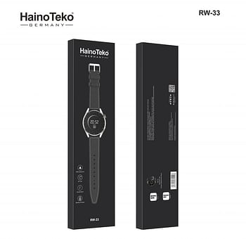 Haino Teko Germany  RW33, 46mm Bluetooth Smart Watch with 2 Different Straps, Black / Silver