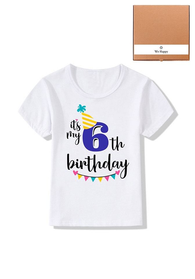 Its My 6th Birthday Party Boys and Girls Costume Tshirt Memorable Gift Idea Amazing Photoshoot Prop  - Blue