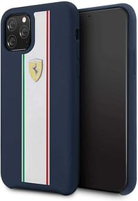 Ferrari FESPIHCN58NA On Track & Stripes Silicon Case for iPhone 11 Pro, Navy