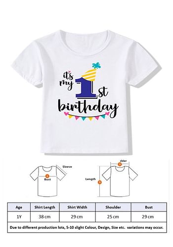 Its My 1st Birthday Party Boys and Girls Costume Tshirt Memorable Gift Idea Amazing Photoshoot Prop - Blue