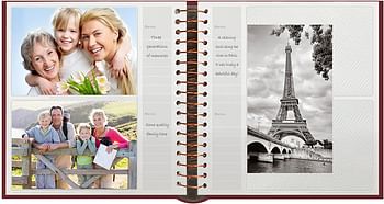 Pioneer BDP-246/BG Photo 200-Pocket Coil Bound Photo Album for 4 by 6-Inch Prints, Burgundy Leatherette with Gold Accents Cover