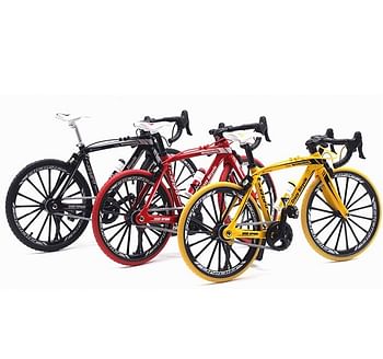 3 Pcs Trio - Die-Cast Racing Miniature Bikes Collection Toy | Collectable & Perfect Gift For Kids - Black, Red & Yellow