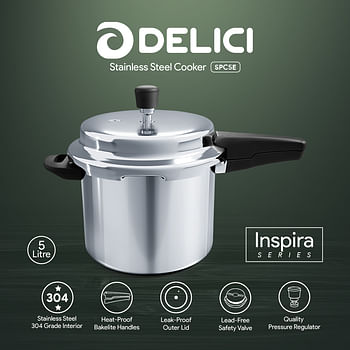 DELICI SPC5E 5 litre SS Pressure Cooker