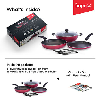 Impex KUK 7 7Pcs Non-stick Cookware Set with Uniform Heat Distribution Technology
