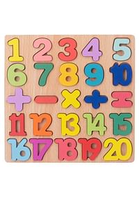25 Pieces Wooden Counting Numbers 123 Board Toy for Toddlers, Learning Puzzle, Early Education Activity