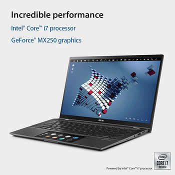 Asus ZenBook Flip UX463FL-AI025T Convertible Ultrabook (Gun Grey) - Intel i7-10510U 1.8 GHz, 16 GB RAM, 1000 GB SSD, Nvidia GeForce MX250, 14 inches, Windows 10 Home, Eng-Arb-KB