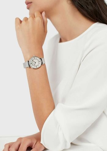 Emporio Armani AR11319 Women's Analogue Quartz Watch - Silver