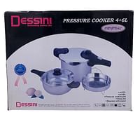 DESSINI-ITALY Stainless Steel 2pcs Pressure Cooker Set 4Ltr + 6Ltr