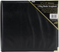 Pioneer TM-12OXFORDBLK holds 12 Inch by 12 Inch 3-Ring Sewn Oxford Cover Memory Book Binder, Black