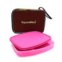 Signoraware Slim lunch box with bag - Pink