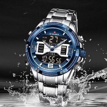 NAVIFORCE NF9201 Men Sport Military Luminous Digital Quartz Luxury Gold 3ATM Waterproof Wrist watch BB