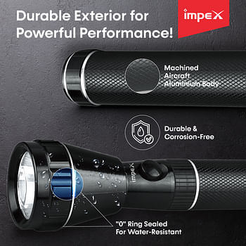 Impex LUMIN C2 2SC 1500mAh Rechargeable LED Flashlight with 3W Cree LED